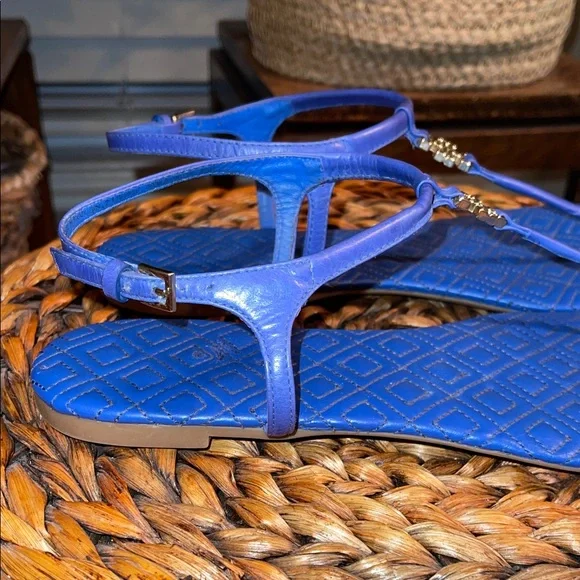 Tory Burch Royal Blue Strappy Thong Sandals Size 9.5 - Picture 4 of 11